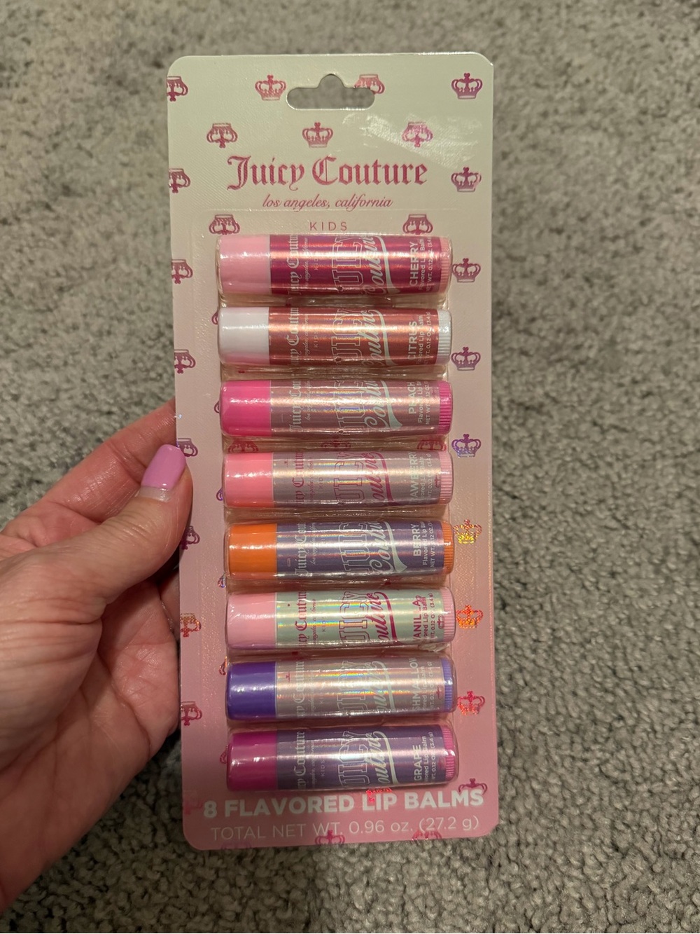 Juicy Couture 8-Pack Flavored Lip Balms - Pink Mix